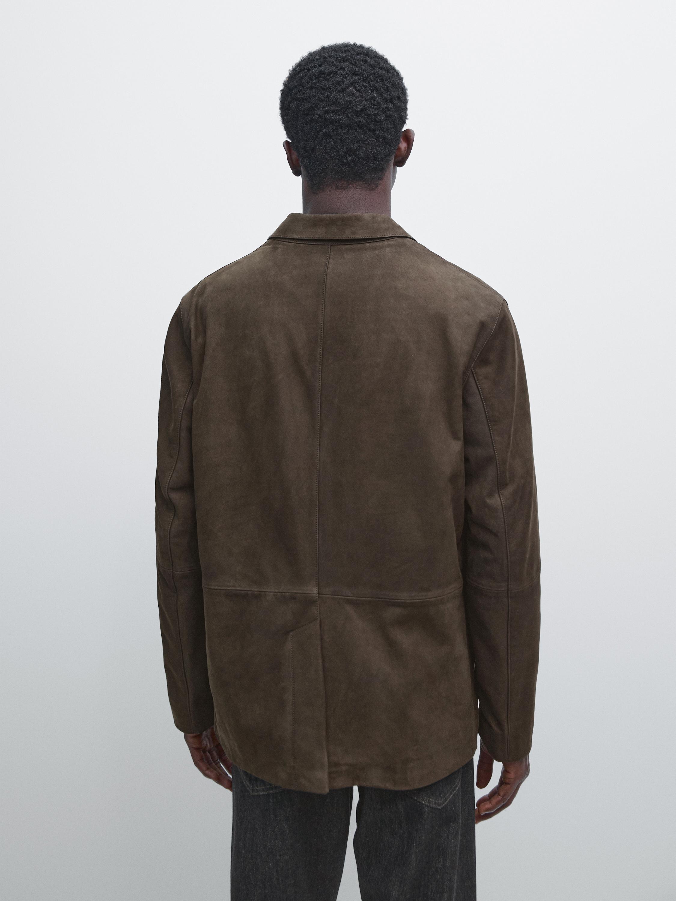 Nubuck leather blazer